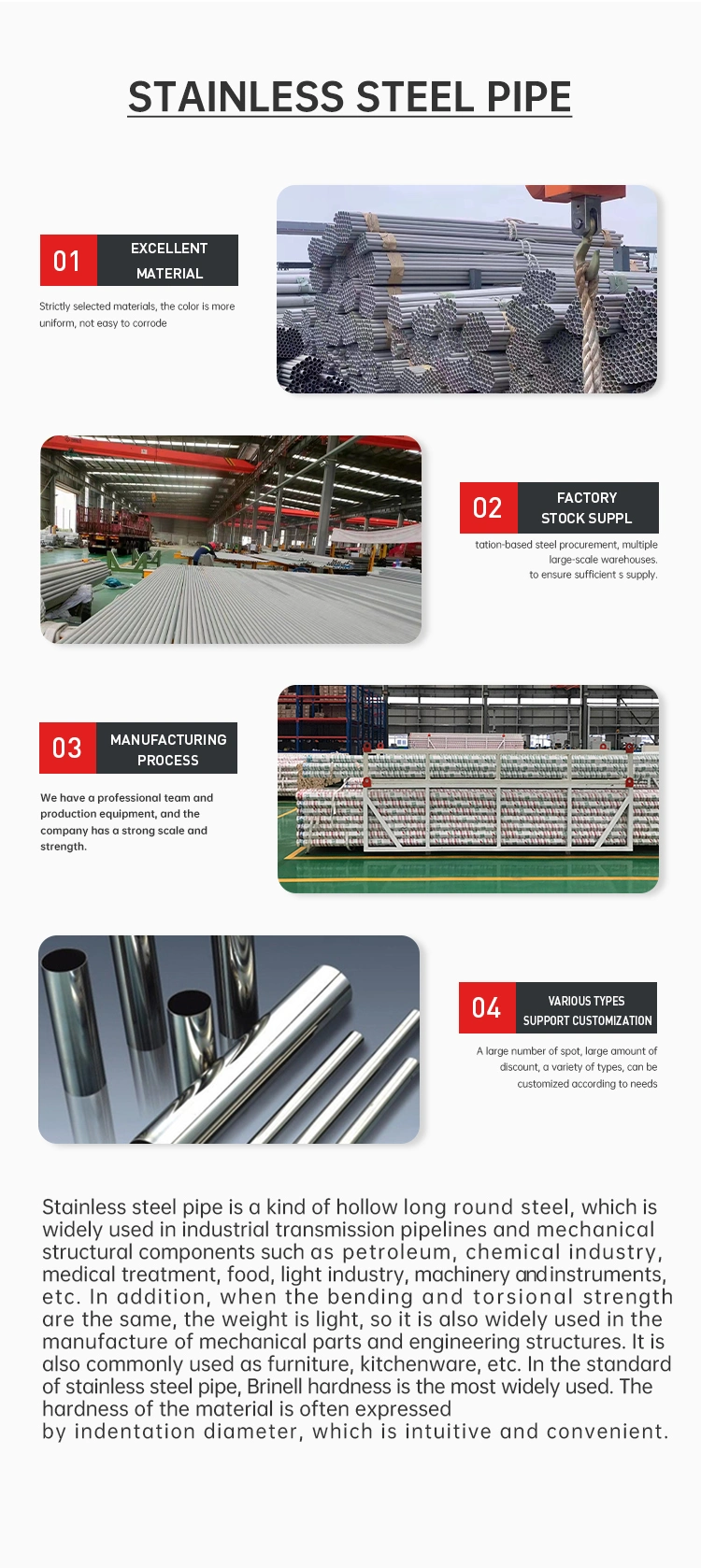 201 202 304 316 310 410 409 430 Ss Hollow Tube 40mm Stainless Steel Pipe for High-Temperature and Anti General Corrosive on Sale