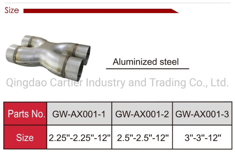 General Customizable Aluminized Steel Exhaust X Pipe